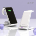 작은이미지: 스카이 필 W55A 애플워치용 20W 3in1 고속 무선 충전 스탠드 #3