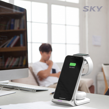 스카이 필 W55A 애플워치용 20W 3in1 고속 무선 충전 스탠드 #4