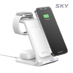스카이 필 W55A 애플워치용 20W 3in1 고속 무선 충전 스탠드