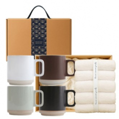 모래머그 300ml + 코튼하모니 호텔수건 1P 고급띠지 손잡이 기프트박스 선물세트