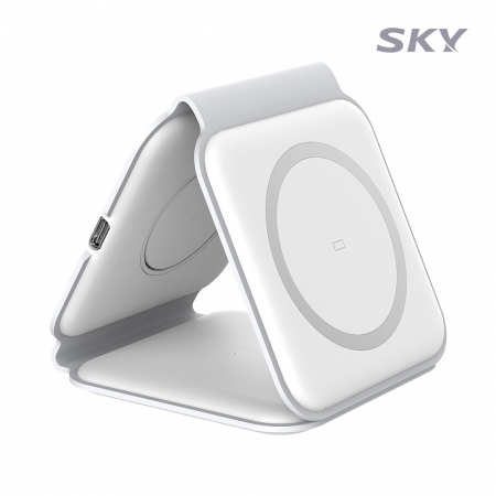 스카이 필 W26S Mag 갤럭시워치용 맥세이프 호환 3in1 접이식 폴딩형 여행용 고속 무선충전기 #4