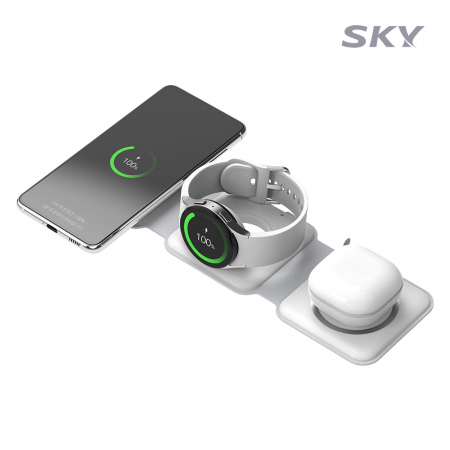 스카이 필 W26S Mag 갤럭시워치용 맥세이프 호환 3in1 접이식 폴딩형 여행용 고속 무선충전기 #2