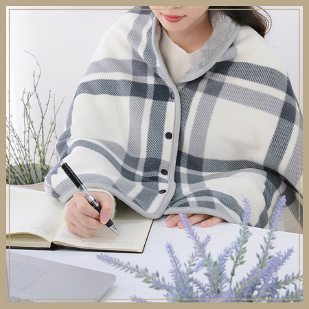 똑딱이담요 만능 담요 극세사 겨울 체크 무릎담요 숄 망토 #2