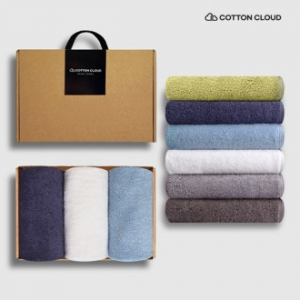 코튼클라우드 호텔수건 40수 170g 3P 고급선물포장(손잡이박스)