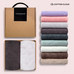코튼클라우드 호텔수건 40수 200g 2P 고급선물포장(손잡이박스)