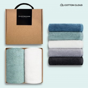 코튼클라우드 호텔수건 40수 220g 2P 고급선물포장(손잡이박스)