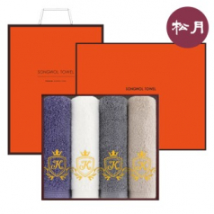 송월타올 킹 엠블럼 160g 40수 4매세트+쇼핑백