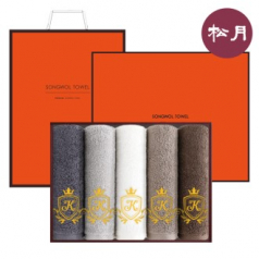 송월타올 킹 엠블럼 150g 30수 5매세트+쇼핑백