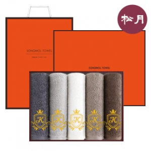 송월타올 킹 엠블럼 150g 30수 5매세트+쇼핑백