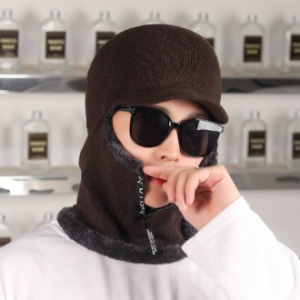 집업 후끈후끈 니트 방한 복면 군밤모자