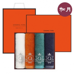 송월타올 퀸 엠블럼 뱀부 200g 4매세트+쇼핑백