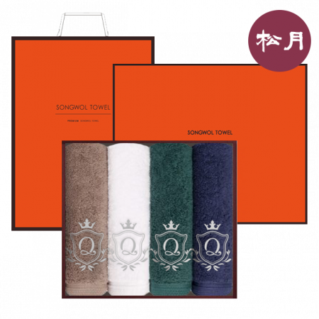 송월타올 퀸 엠블럼 200g 40수 4매세트+쇼핑백 #2