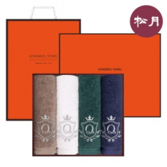 송월타올 퀸 엠블럼 200g 40수 4매세트+쇼핑백