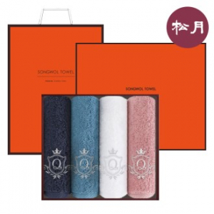 송월타올 퀸 엠블럼 180g 40수 4매세트+쇼핑백