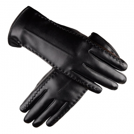 여성용 폰터치 가능한 PU가죽 방한 장갑 #2