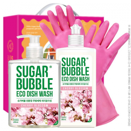 슈가버블 주방세제470펌프 주방세제280용기 고무장갑32cm 3종 #2