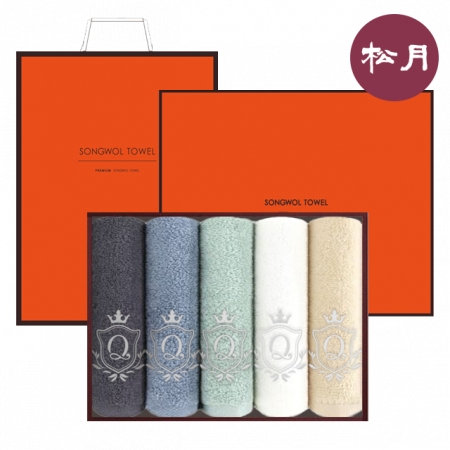 송월타올 퀸 엠블럼 130g 30수 5매세트+쇼핑백 #2