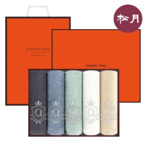 송월타올 퀸 엠블럼 130g 30수 5매세트+쇼핑백