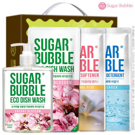 슈가버블 주방세제470펌프 주방세제280리필 섬유유연제300리필 세탁세제300리필 4종 #2