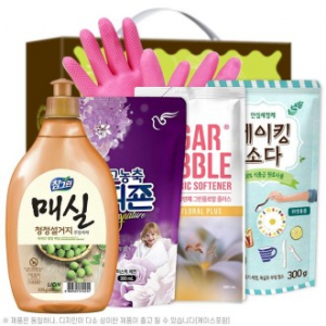 참그린매실500용기 피죤 슈가버블섬유유연제300리필 탑셰프베이킹소다300리필 고무장갑32cm(5종)