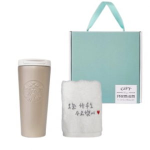 스타벅스 SS 뉴트럴 밸류 텀블러 473ml + 오수 영신타올 호텔수건 선물세트