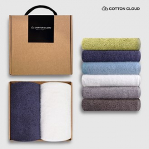코튼클라우드 호텔수건 40수 170g 2P 고급선물포장(손잡이박스)