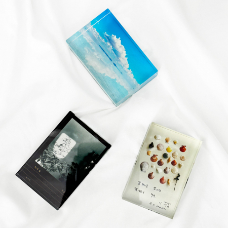 르웨이 풀컬러 크리스탈 유리 문진 사각형 #4