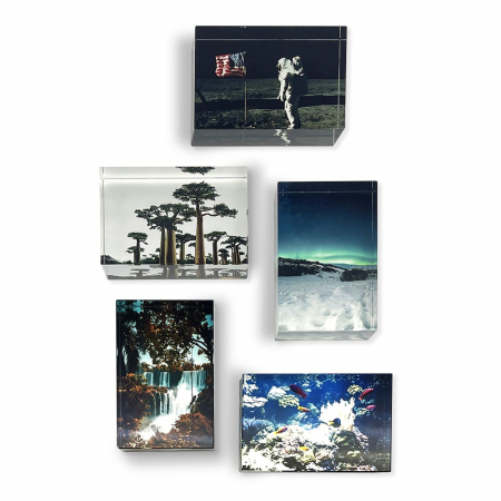 르웨이 풀컬러 크리스탈 유리 문진 사각형 #2