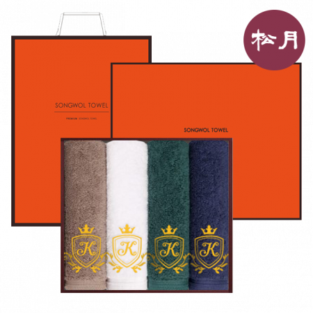 송월타올 킹 엠블럼 200g 40수 4매세트+쇼핑백 #2