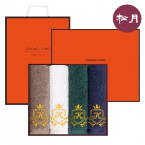 송월타올 킹 엠블럼 200g 40수 4매세트+쇼핑백