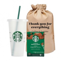 스타벅스 리유저블 벤티컵 709ml + 스타벅스 커피스틱(10개입) 파우치포장 기프트세트