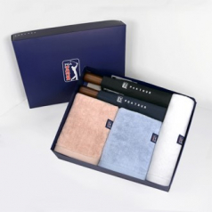 PGA 3단완전자동 빈티지우드 2P+180g 모달타올 3P 세트(소)