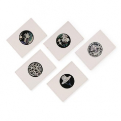 (비건가죽)자개 나전칠기 한지가죽 명함지갑 아이보리 카드지갑 한국 전통 공예품 외국인 선물