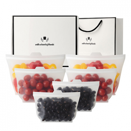 웰세스 실리콘지퍼백6종세트 친환경 다회 사용 지퍼백 #2