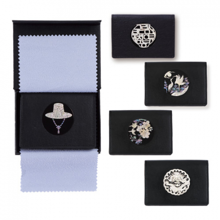 (한지가죽 명함지갑)나전칠기 블랙 카드지갑 한국 전통 공예품 외국인 선물 비건가죽 #3