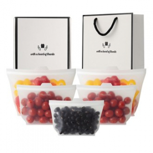 웰세스 실리콘지퍼백5종세트 친환경 다회 사용 지퍼백