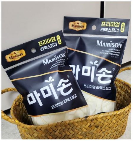 마미손 라텍스 천연장갑 10매 중 휴대용 캠핑 위생 #2
