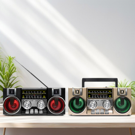 USB음원 SD TF카드 레트로 아날로그 블루투스 스피커 클래식 휴대용 탁상용 FM라디오 #2