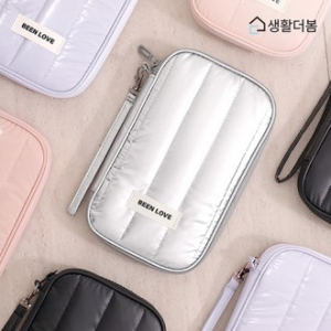 생활더봄 패딩 여권파우치 RFID차단 방수 카드수납 여행용 지갑