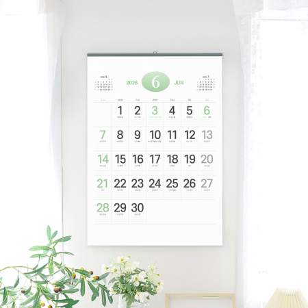 2026년 벽걸이 달력 파스텔 숫자달력 500x700 #3