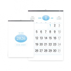 2026년 벽걸이 달력 파스텔 숫자달력 500x700