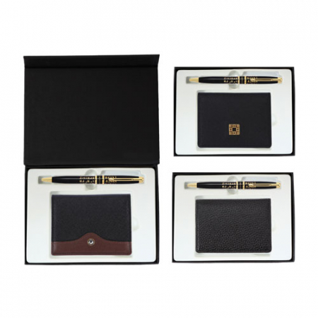 외국인선물 고급 훈민정음 금장 볼펜 한글 기념품 볼펜 소가죽 명함지갑 #3