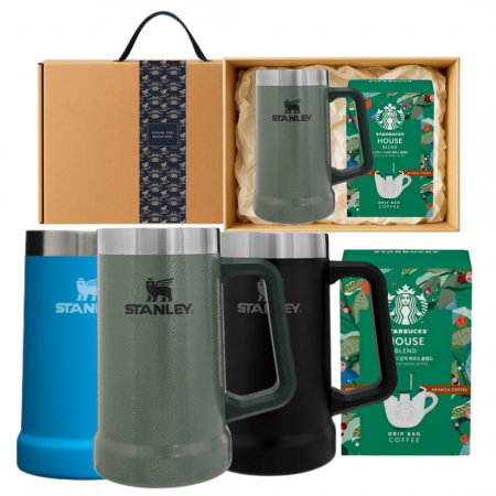 스탠리 어드벤처 진공스테인 709ml + 스타벅스 드립백 5개입 고급띠지 손잡이 기프트박스 선물세트 #2
