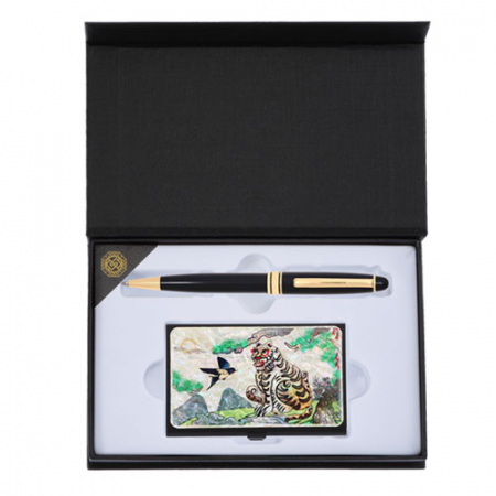 전통기념품 고급 금장 볼펜 까치와 호랑이 자개 명함케이스 케데헌 더피 굿즈 외국인 바이어 선물