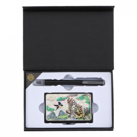 외국인선물 노크식 만년필 까치와 호랑이 자개 경량명함케이스 케데헌 더피 굿즈 한국 전통 기념품 #3