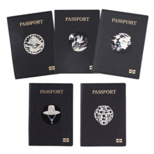 한지가죽 여권지갑 나전칠기 블랙 여권지갑 한국 전통 공예품 외국인 선물 비건가죽 자개공예