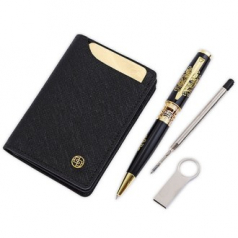 외국인선물  고급 금장 곤룡포 볼펜 리필심 소가죽 명함지갑 메탈 대용량 USB 4종