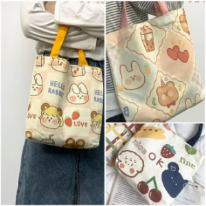 캐릭터 보조가방 에코백 캔버스백 캐릭터가방 학원가방 교회가방 성당가방