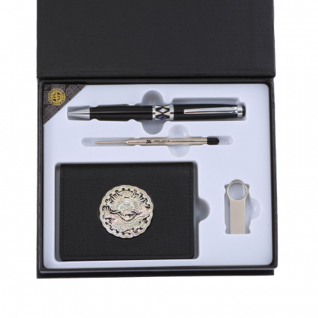 외국인선물 고급 자개 볼펜 리필심 곤룡포 한지가죽 카드지갑 메탈 대용량 USB 4종 #3