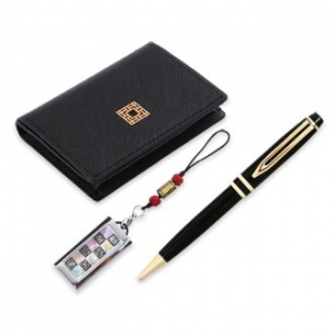 전통기념품 고급 금장 볼펜 소가죽 완자문 명함지갑 전통 자개 대용량 USB